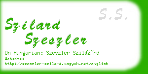 szilard szeszler business card